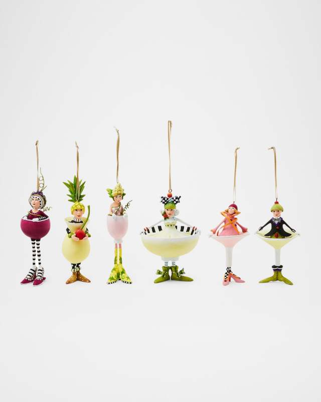 Patience Brewster Mini Cocktail Ornaments, Set of 6